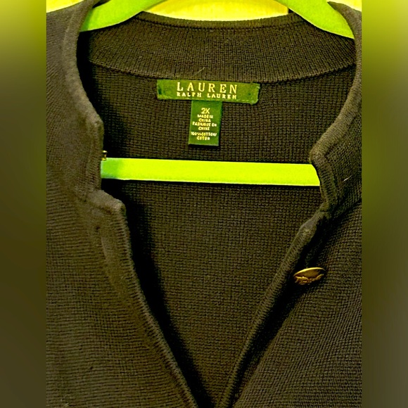 Navy blue Ralph Lauren sweater with gold buttons detail - Picture 2 of 2